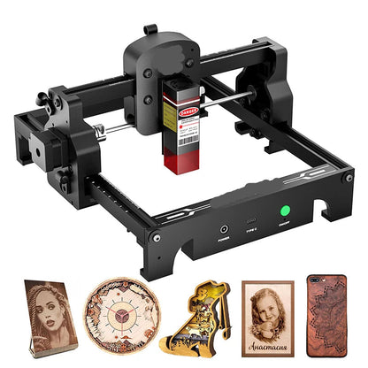 Laser Graveermachine - Laser Cutter - Laser Engraver - Graveerset - Laser Snijmachine - Graveerpen - Mini - Draagbare - 2.5 W - voor Graveren van Logo’s op Hout, Metaal, Acryl, Glas & Leer - QUORE