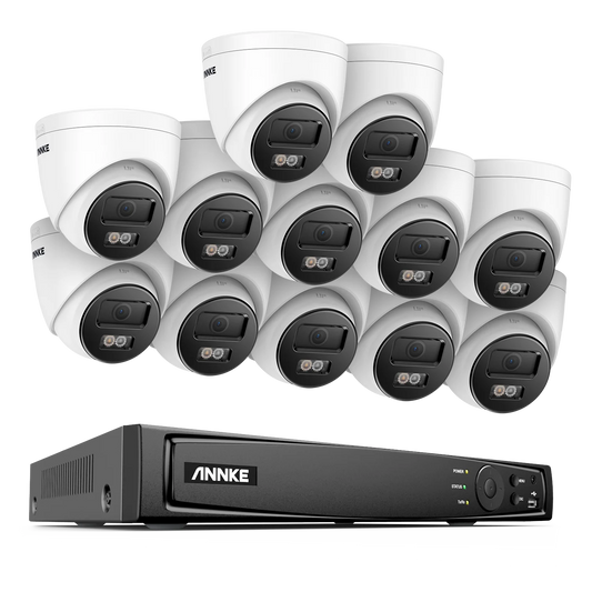 16-kanaals NVR Beveiligingssysteem – IP Camera Set – CCTV Bewaking – Videosurveillance – 4K 8MP Resolutie – 12 Camera’s – PoE Aansluiting – 2TB Opslag – Mens & Voertuig Detectie