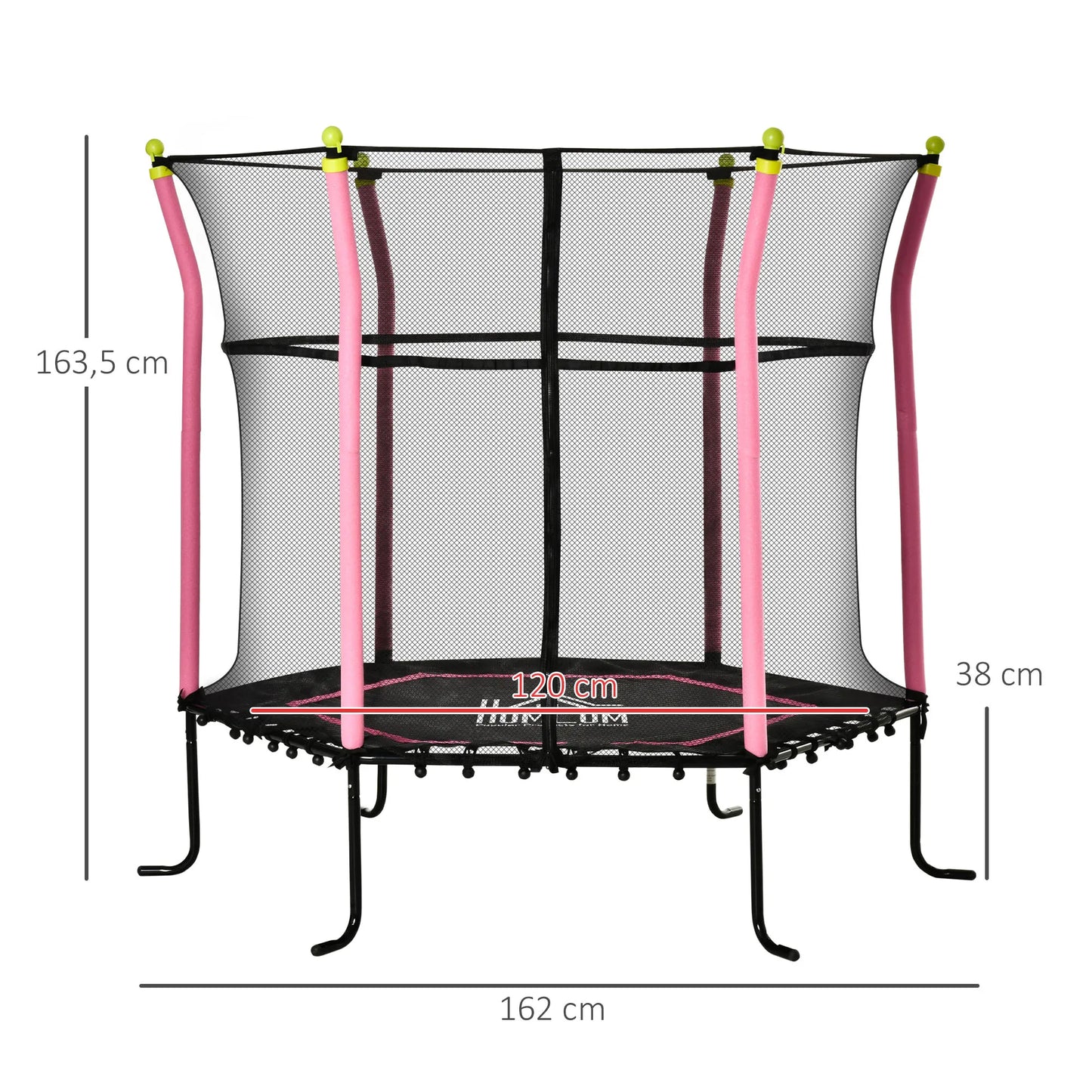 Kindertrek Trampoline Ø 110 cm - Safety Net - Springloos - Poeder - Coating - Steel - Outdoor - Indoor - 38 cm Hoogte
