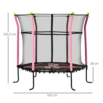Kindertrek Trampoline Ø 110 cm - Safety Net - Springloos - Poeder - Coating - Steel - Outdoor - Indoor - 38 cm Hoogte