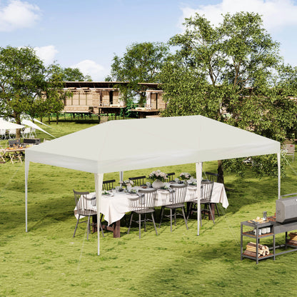 Tuinpaviljoen – Partytent – Tuitent – Overkapping – Waterdicht Oxford Doek – Pop-Up Systeem - 3x6 Meter – Beige