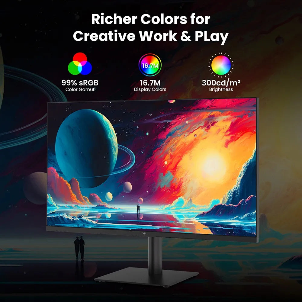 27 Inch Monitor – Computerscherm – Beeldscherm – PC Monitor – Kantoor Monitor – 2K QHD Resolutie – IPS Paneel Met HDR10 & Low Blue Light - QUORE