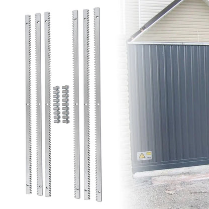 6.0m Sliding Gate Opener Rails Door Mounted Gear Racks Steel 6 x 1M Tracks Gear Racks Suitable For Most Sliding Doors - QUORE
