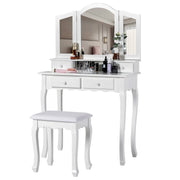 Make up kaptafel met spiegel - make up kaptafel stoel - makeup kaptafel - make-up kaptafel voor een meisje - Materiaal Houten - Laadvermogen (kg) :80-100 - Wit