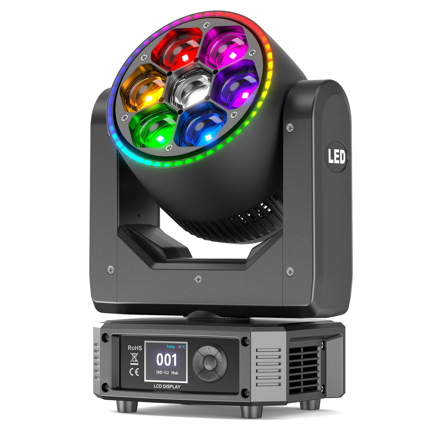 Mini Bee Eye Moving Head Licht – Moving Head Spot – Podiumverlichting – DJ Licht – Disco Licht – 300W RGBW LED – 540° Pan & 250° Tilt – EU Stekker