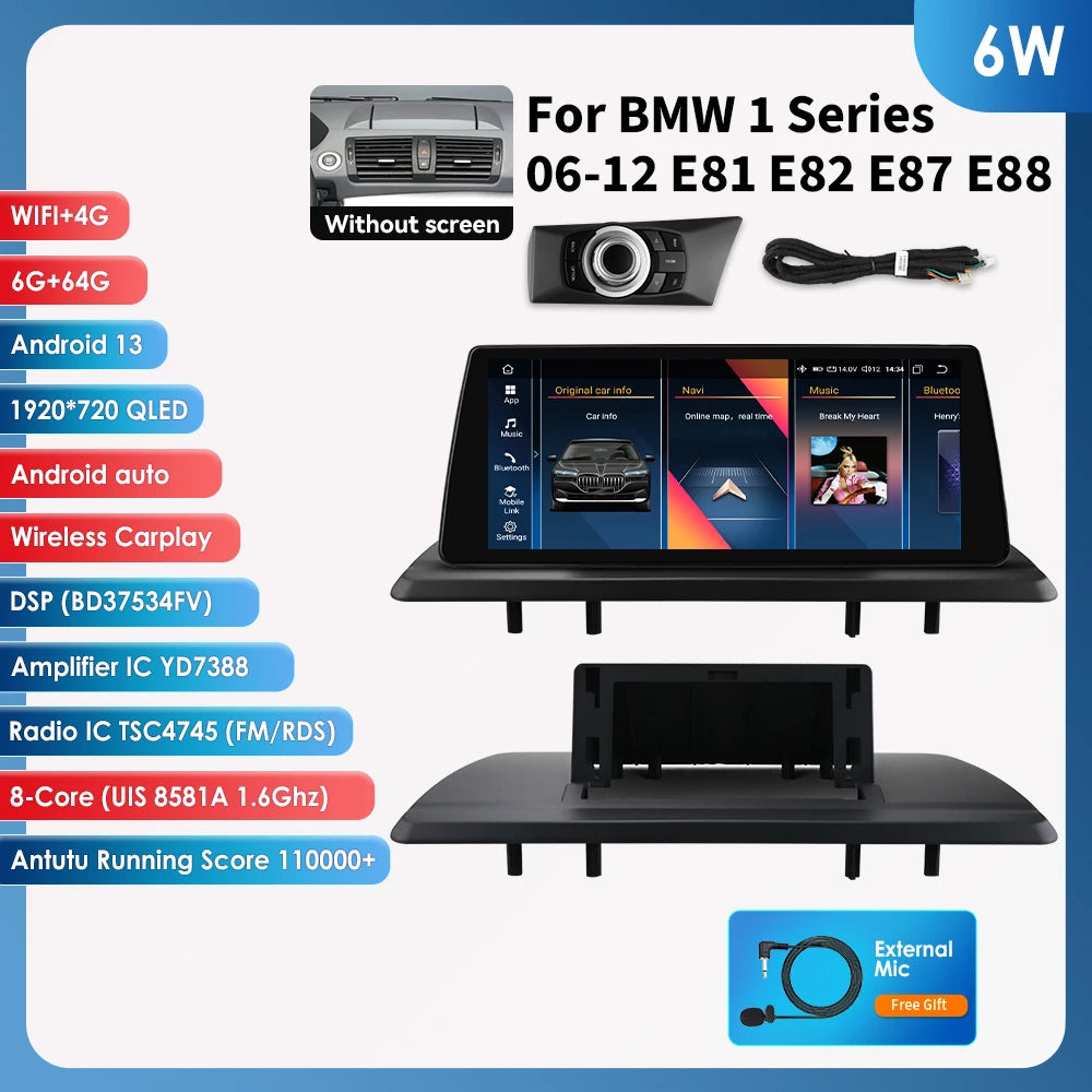 Multimedia Autoradio – 2DIN Radio – Carplay Systeem – Touchscreen Navigatie – 6GB 64GB – 10,25 Inch Scherm – Android 13 Interface