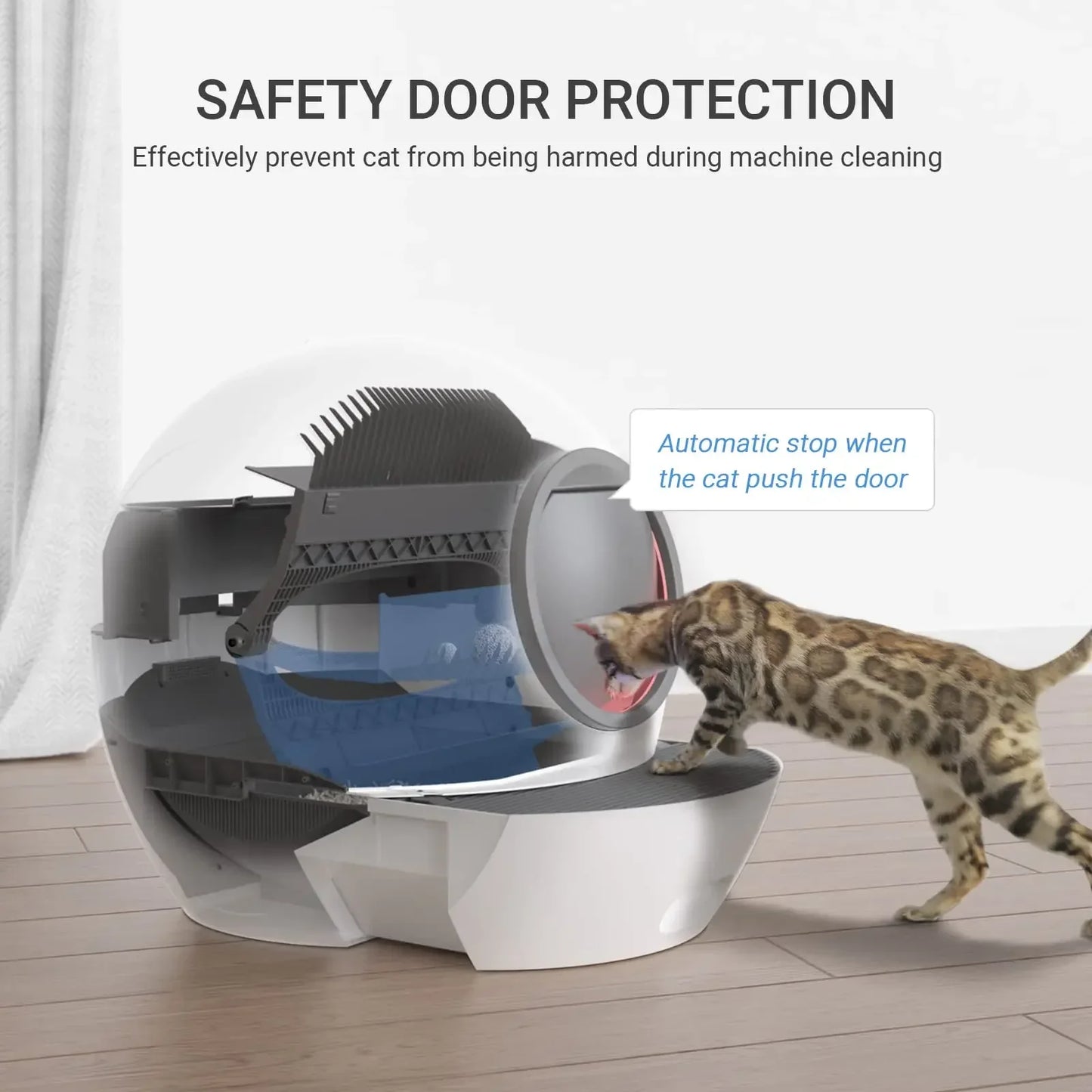 Slimme Kattenbak - Automatische Kattenbak - Zelfreinigende Kattenbak - Kattenbak - 60L - Extra Grote - Geurcontrole - voor Katten - met App
