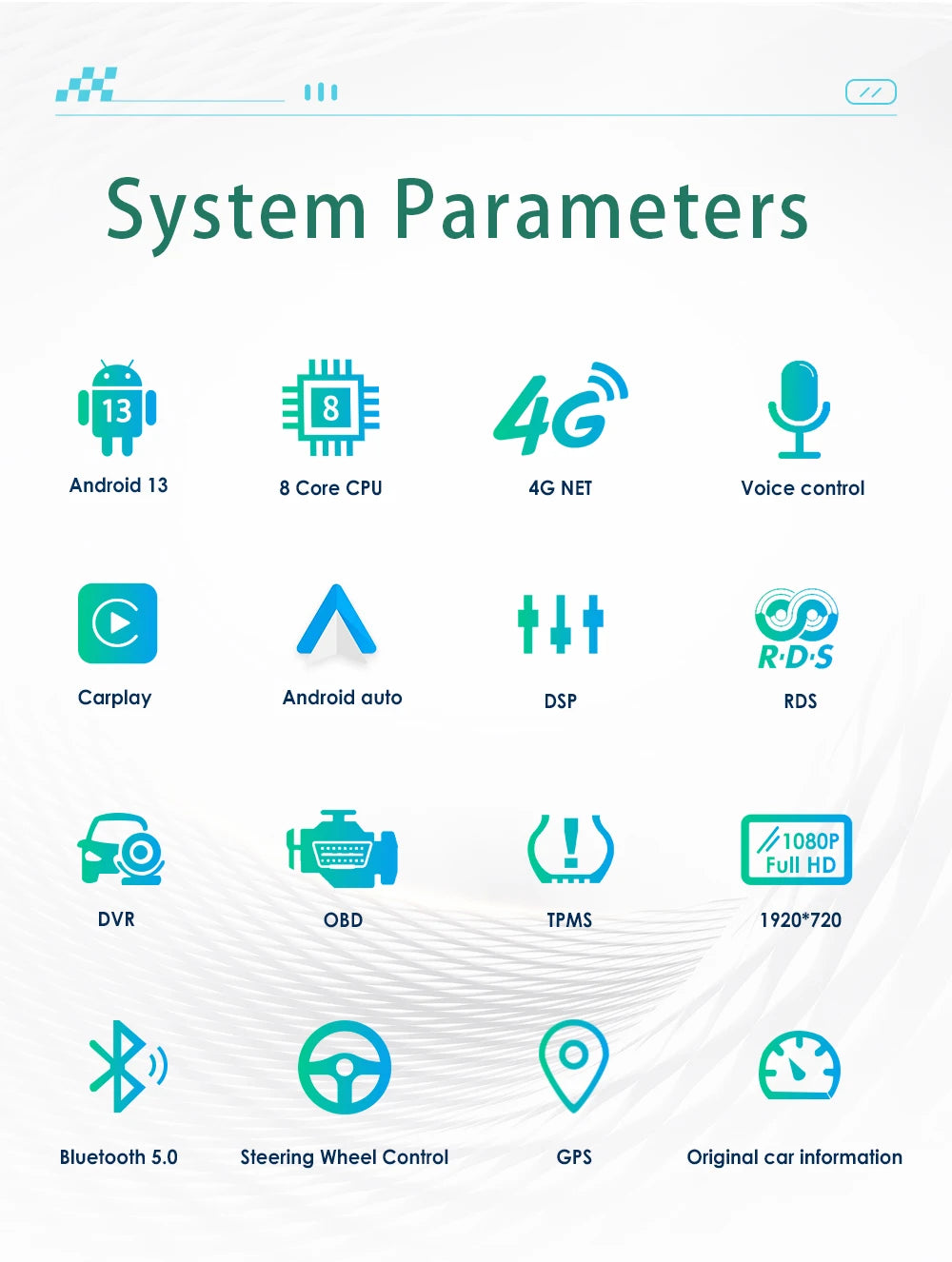 Autoradio – Multimedia Speler – 2 DIN Radio – CarPlay – Android Auto – 10,25 Inch Scherm – Android 13 Besturingssysteem