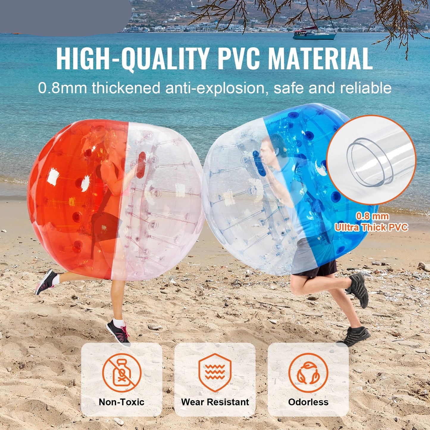 Bumperballen - Body Sumo - Zorb Ballen - Opblaasbare - 1.5M - 0.8mm - Sterke - PVC Zorb Voetbalballen voor Kinderen en Volwassenen - 2-Pack