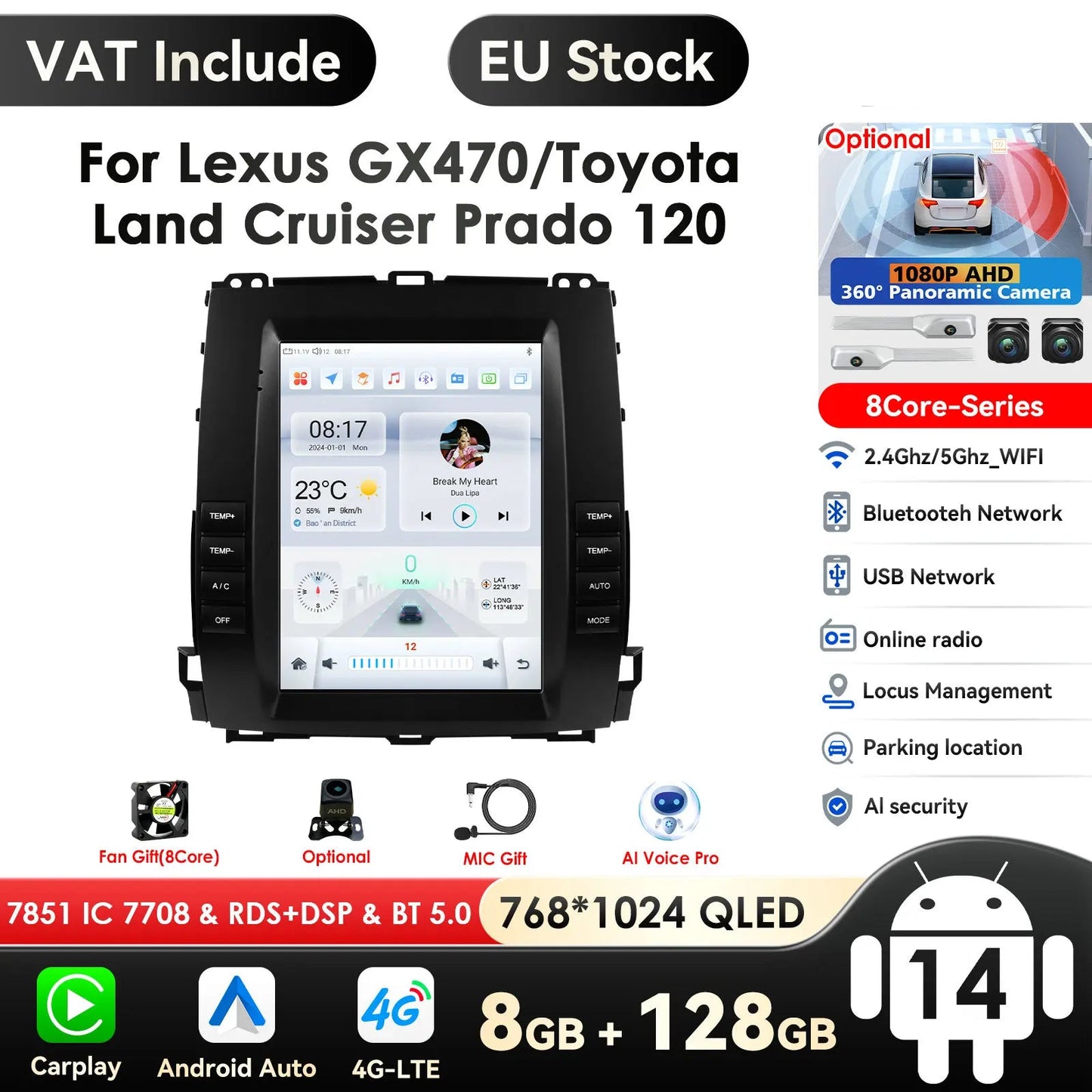 2Din Android Autoradio Frame – 2Din Dashboard Paneel – Autoradio Behuizing – Multimedia Installatie Frame – Auto Radioschacht – Perfecte Passendheid – Duurzaam Kunststof Hittebestendig - QUORE