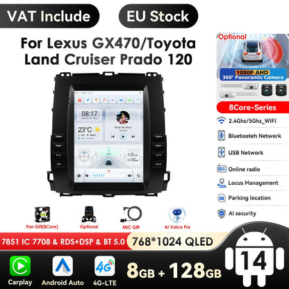 9,7 Inch 2DIN Autoradio – Multimedia Speler – Navigatiesysteem – Bluetooth Radio – Carplay Android Auto – 8-Core Processor – 4G Connectiviteit - QUORE