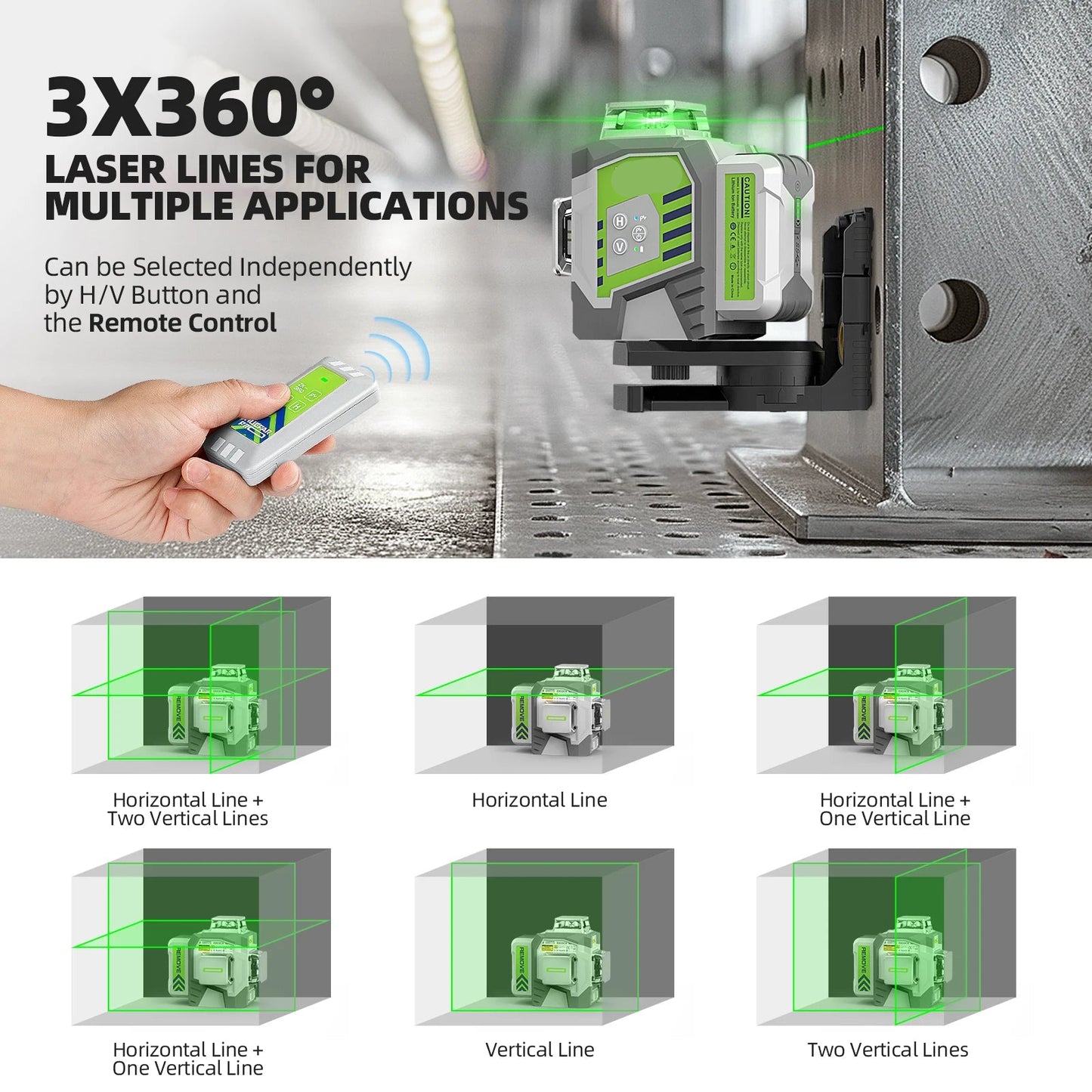 3D Laserwaterpas – Laserwaterpas – Zelfnivellerend – Groene Laser – Tripod – 12 Laserlijnen – 8000 mAh Accu - QUORE