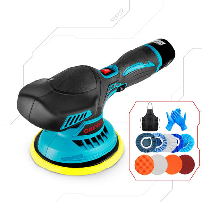 Polijstmachine Auto - Mini - Polijstmachine - Accu - Poetsmachine - 6000RPM Draadloos - 12V Elektrische - 6 Snelheden - Waxen - Compact - Krachtig -2 Batterijsets