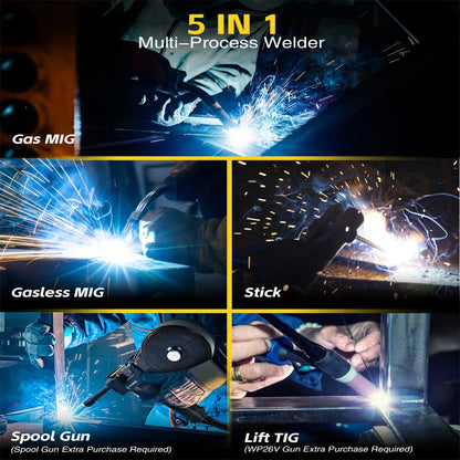 MIG-lasmachine – Lasapparaat – Lasinverter – TIG-lasser – ARC-lasmachine – 26V Toorts – Intelligente Bediening met LCD-display