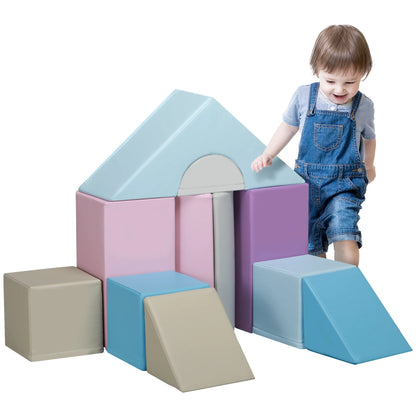 Zachte Bouwblokken – Speelblokken – Blokken Voor Peuters – Kinderspeelgoed – Schuim Met Kunstleren Bekleding – 11 Diverse Vormen