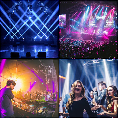Moving Head Licht – DJ Verlichting – Podiumspot – RGBW Effectlamp – DMX Stage Lamp – Set van 2 EU Plug – 450W Krachtige LED – Geluidsgestuurd Met Microfoon - QUORE