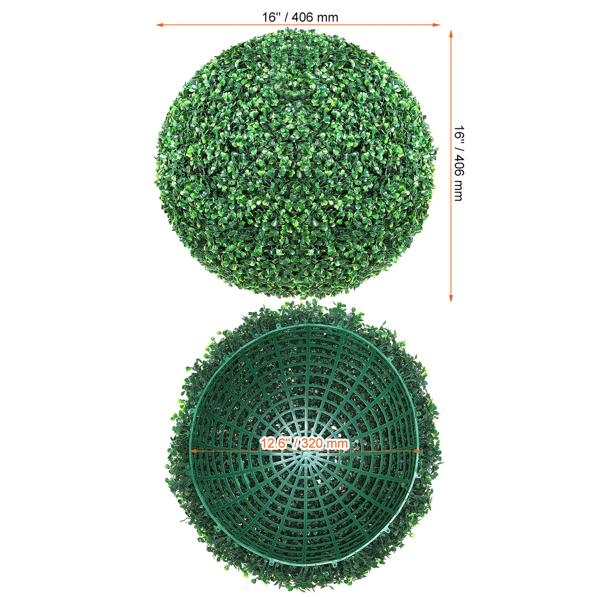 Artificial Boxwood Ball - Plant Decoration - Artificial Plant - 16inch Tall - 320MM Diameter - Artificial Boxwood Hedge Panel - Artificial Plant - Home Goods - Green