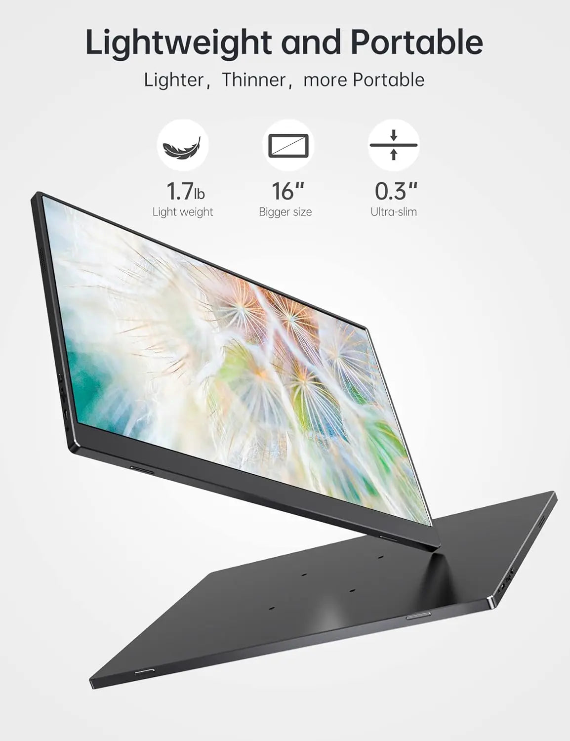 Gamingmonitor – Draagbare Monitor – Extern Scherm – Laptop Display – Tweede Scherm – 17,3 Inch – 2.5K QHD Resolutie – 144Hz Verversingssnelheid