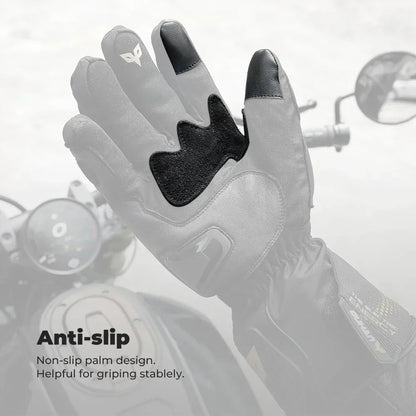 Heated Gloves - Winter Leather Gloves - Rechargeable Heated Gloves - Waterproof Gloves - Winter Moto Heated Gloves - Battery Powered Heated Gloves - For Motorcycle, Ski Camping - Leather - Extra Large