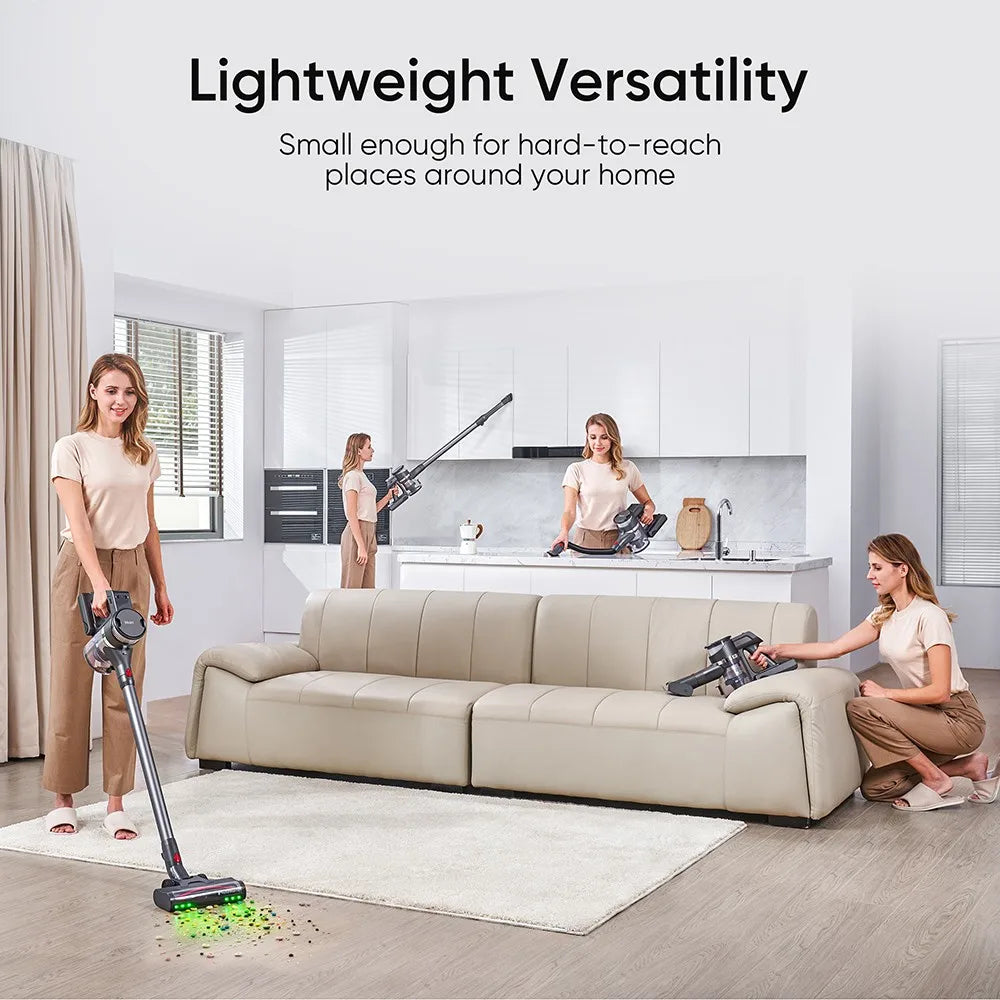 Maircle S3 Pro Cordless Vacuum Cleaner, with Store and Charge 2-in-1 Dock, 70min Runtime, 35kPa Power Suction, Green LED Headlig