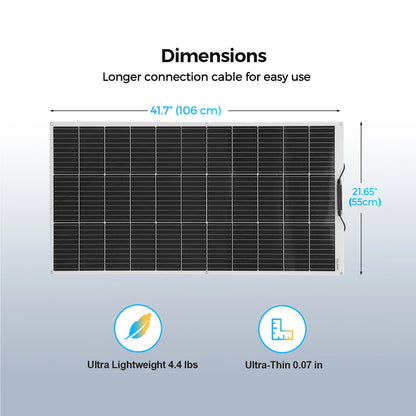 Zonnepaneel - Zonnepaneelset - Zonnepaneelkit - Flexibel - Fotovoltaïsch - met Controller - PV-connector - Krokodillenklem - 2-in-1-Adapter - voor Camperaccu - Thuislader - Camping - Noodsituatie - 240W - Zwart