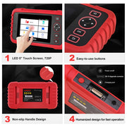 OBD2-scanner - Diagnosecomputer - Slimme diagnosetool - Foutverwijdering - TMPS-autoscanner - Professionele tool - Automatische codelezer - Zwart