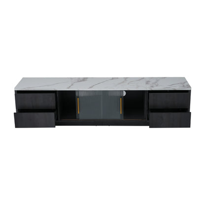 TV-Meubel – Tv-Kast – Mediameubel – Tv-Stand – Voor Televisies Tot 70 Inch – Marmeren Blad – Kabelmanagement
