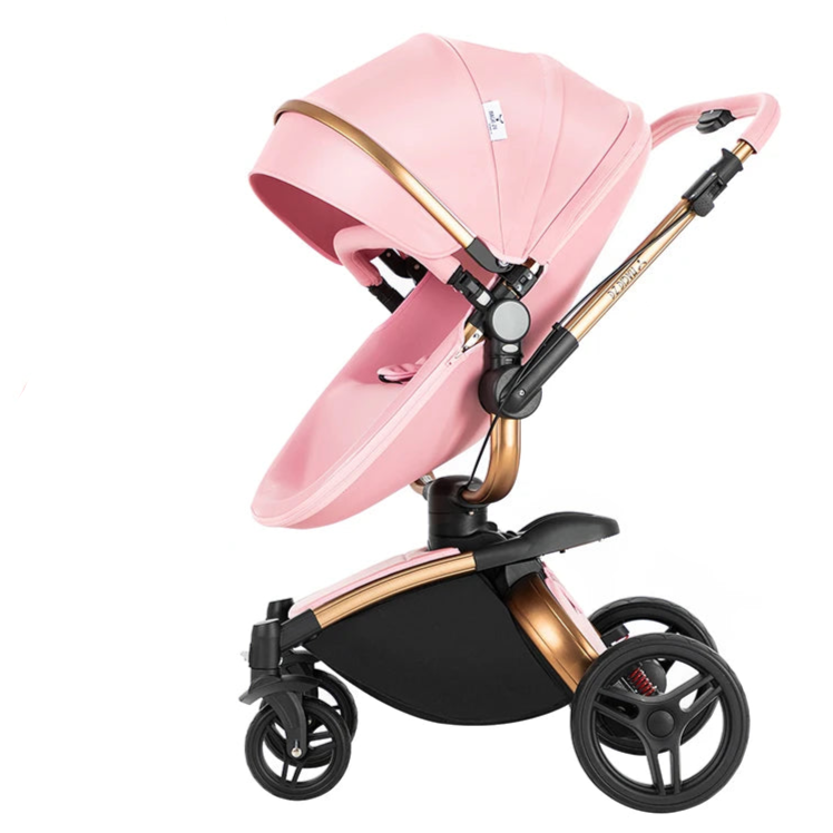Kinderwagen - Babywagen - Buggy - Wandelwagen - 3-in-1 - met Reiswieg - en Autostoel - Opvouwbare Babystoel - Lichtgewicht - voor Baby's - en Peuters - Roze