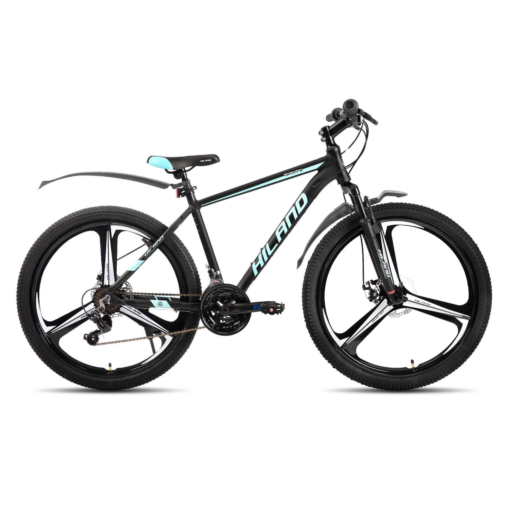 HILAND Mountain Bike, 3 Spokes, 18 Speeds Drivetrain, Aluminum Frame 26 Inch Wheels, Disc-Brake Bike for Men Women Men's MTB - QUORE