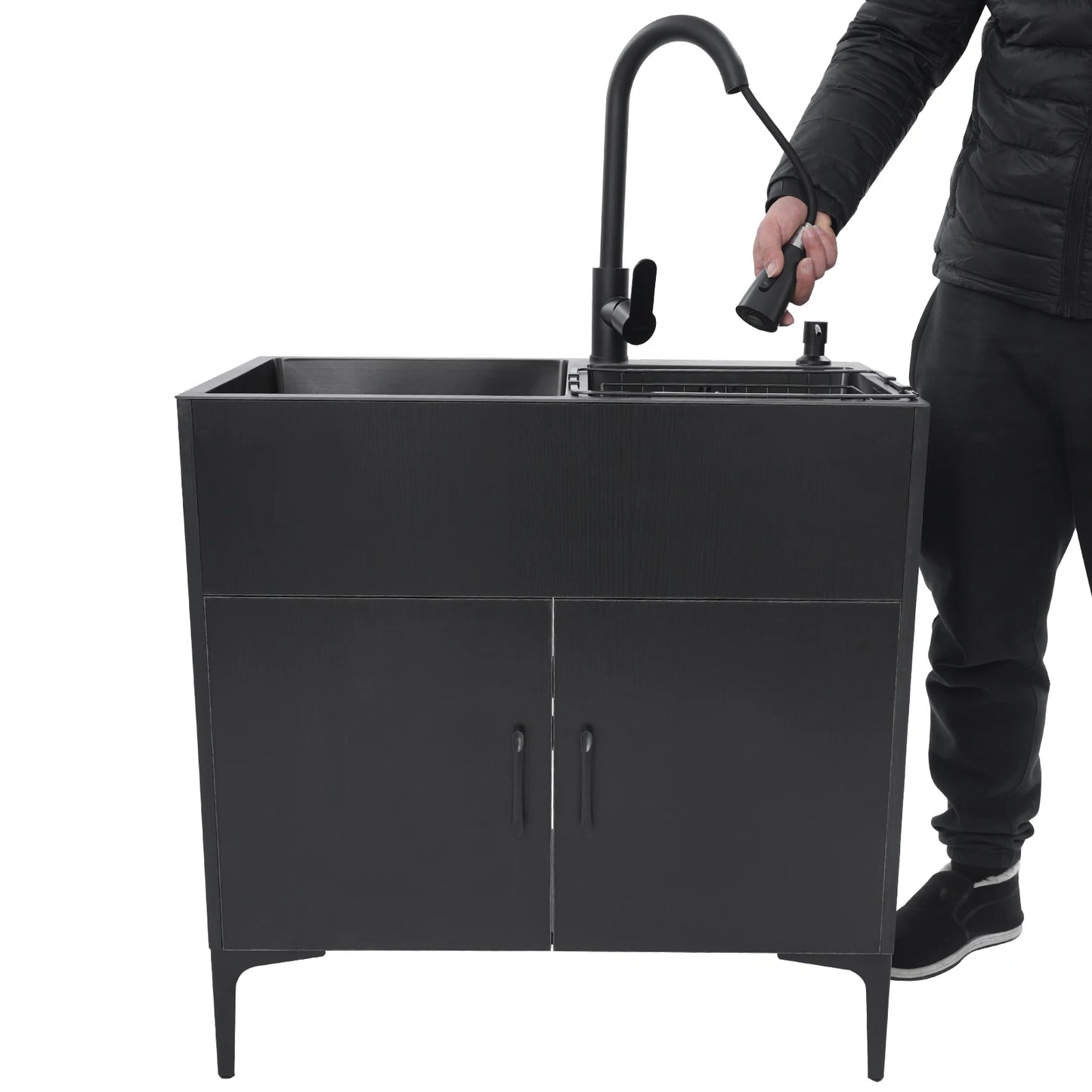 Keukenkastje – Keukenrek – Magnetronkast – Ovenkast – Apothekerskast – Dubbele Spoelbak – Uittrekbare Kraan