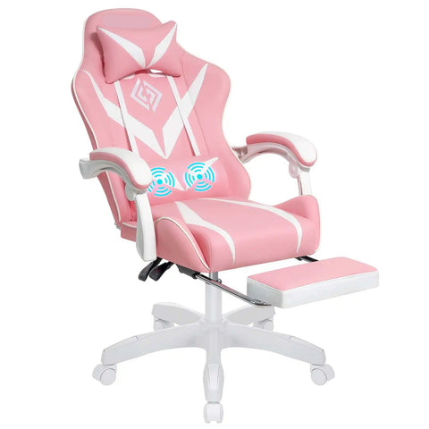Gaming Chair Massage - Gaming Chair - Racing Game Chair - Office Chair with Footrest - Ergonomic Office Chair.