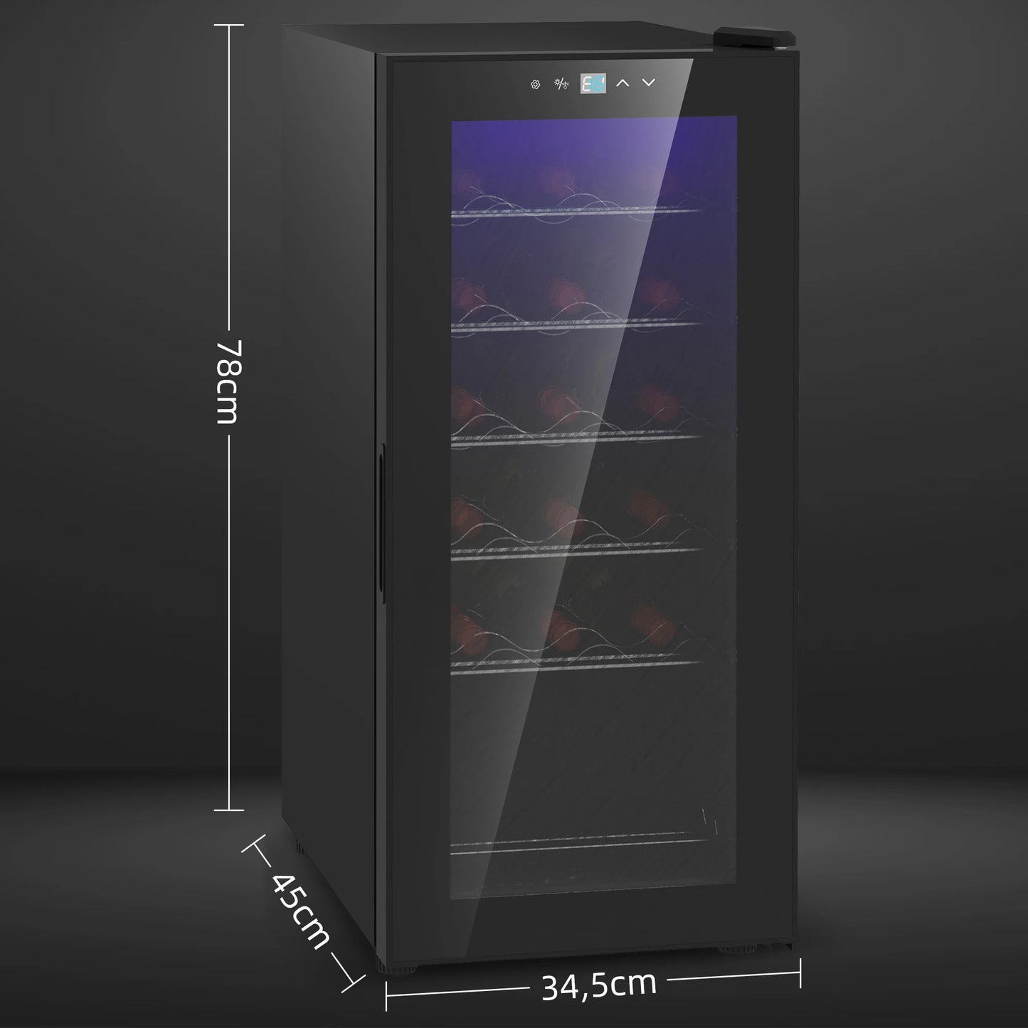 Wijnkoeler – Wijnkoelkast – Wijnklimaatkast – Flessenkoeler – Temperatuurinstelbaar 5-18 °C – Fluisterstil 41 dB – Verstelbare Planken – 18 Flessen