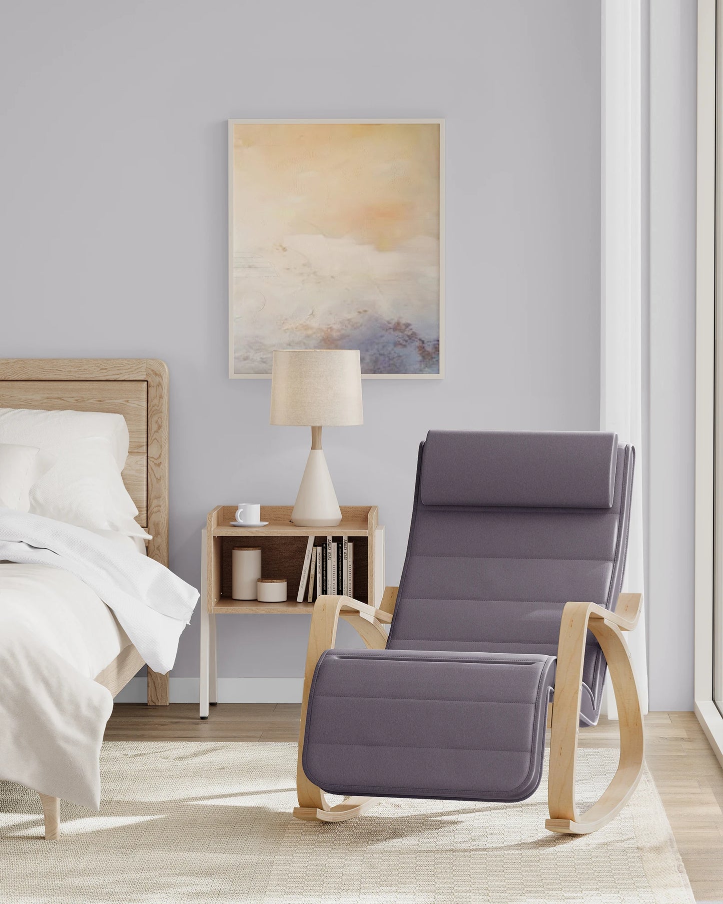 Schommelstoel - Schommelbank -  Relaxstoel - Draaifauteuil -  Comfortabele Relaxstoel voor Thuis - Zwart - QUORE