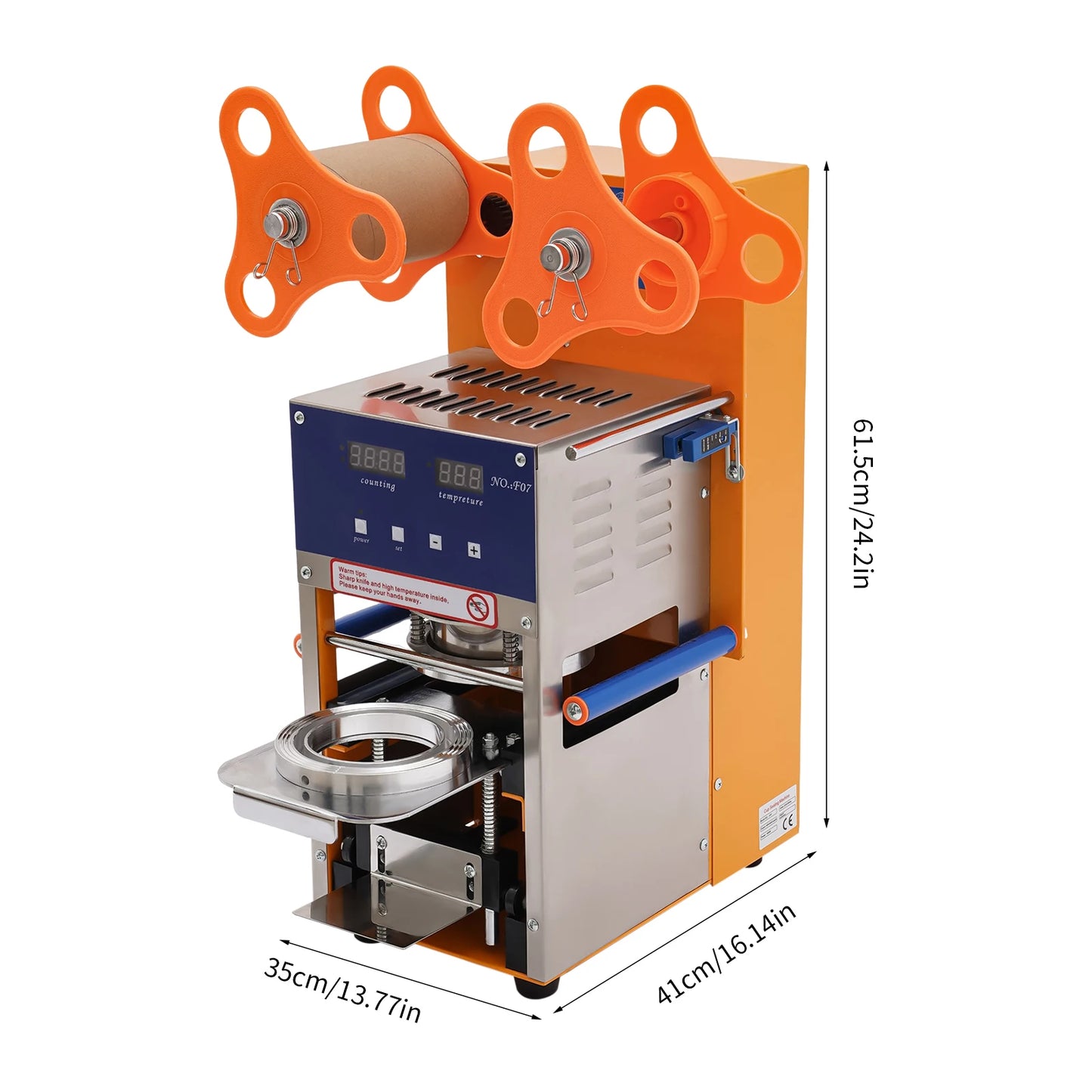 Cupsealapparaat – Bekersluiter – Bekerafsluiter – Dranksealer – Cupsealer – 400W Vermogen – Instelbare Temperatuur