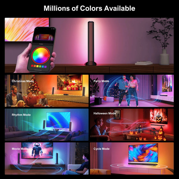 Soundbar - Soundbars voor TV en Theater - Soundbar met Subwoofer - 5.0ch - Afneembare - Met App-bediening - HDMI - ARC - OPT - AUX - Sound Bar voor Smart TV - Met RGB-verlichting - Zwart