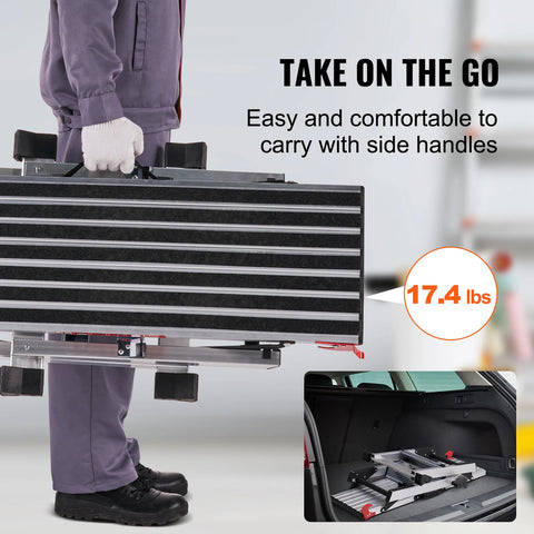 Vevor - Work Platform - Adjustable Work Platform - Folding Step - Load Capacity 660 lbs - Aluminum - for Vehicle Washing