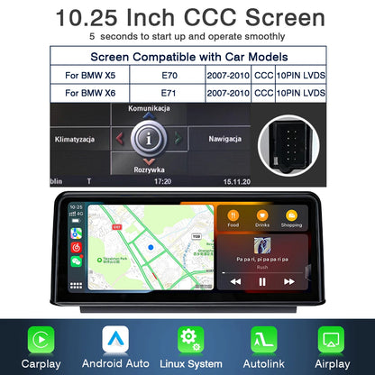 Draadloze Multimedia Display – Touchscreen Navigatie Systeem – CarPlay Android Auto – Achteruitrijcamera Ondersteuning – 10,25 Inch Scherm – Linux Besturingssysteem