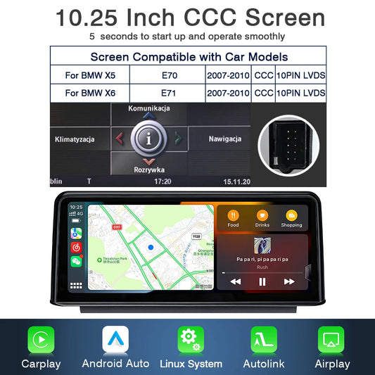 Draadloze Multimedia Display – Touchscreen Navigatie Systeem – CarPlay Android Auto – Achteruitrijcamera Ondersteuning – 10,25 Inch Scherm – Linux Besturingssysteem