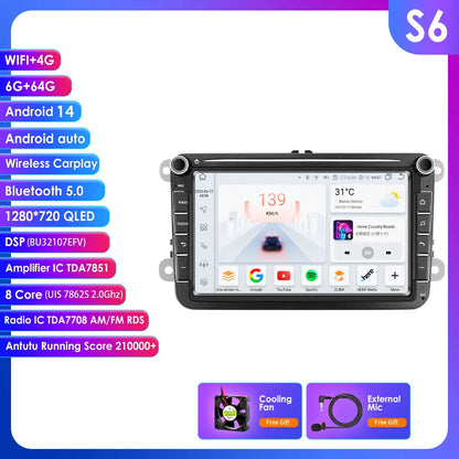 Android Car Radio – Multimedia Speler – Autoradio – Navigatiesysteem – Infotainment Systeem – 8 Inch QLED Touchscreen – Android 13 – 6 GB RAM 64 GB Opslag