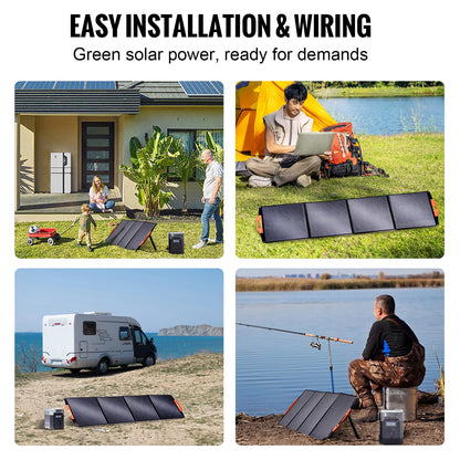 Zonnepanelen - Monokristallijne Zonnepaneel Kit - Zonne Energie - Opvouwbaar - 200W - Waterdicht en Draagbaar - voor Powerstations, Camping & Outdoor
