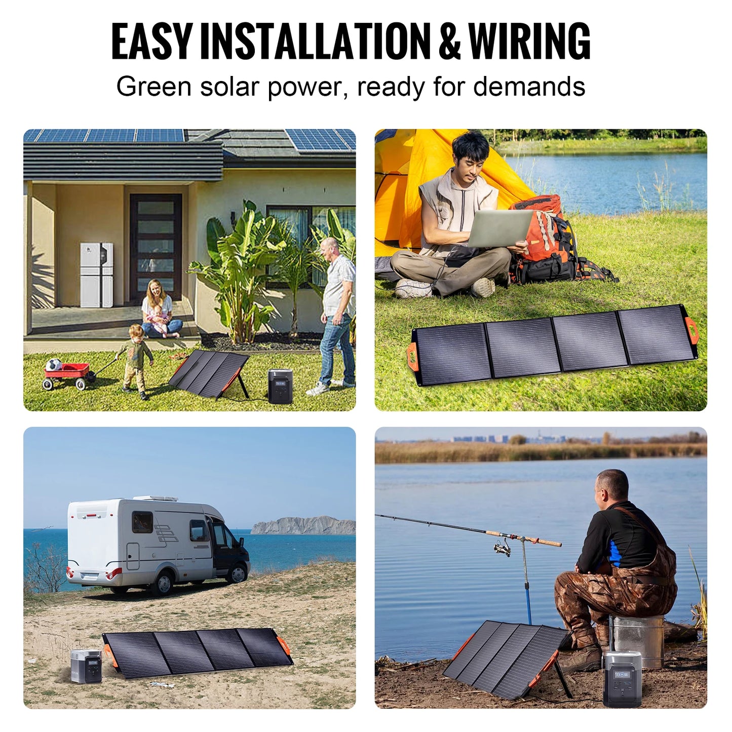 Zonnepanelen - Monokristallijne Zonnepaneel Kit - Zonne Energie - Opvouwbaar - 120W - Waterdicht en Draagbaar - voor Powerstations, Camping & Outdoor