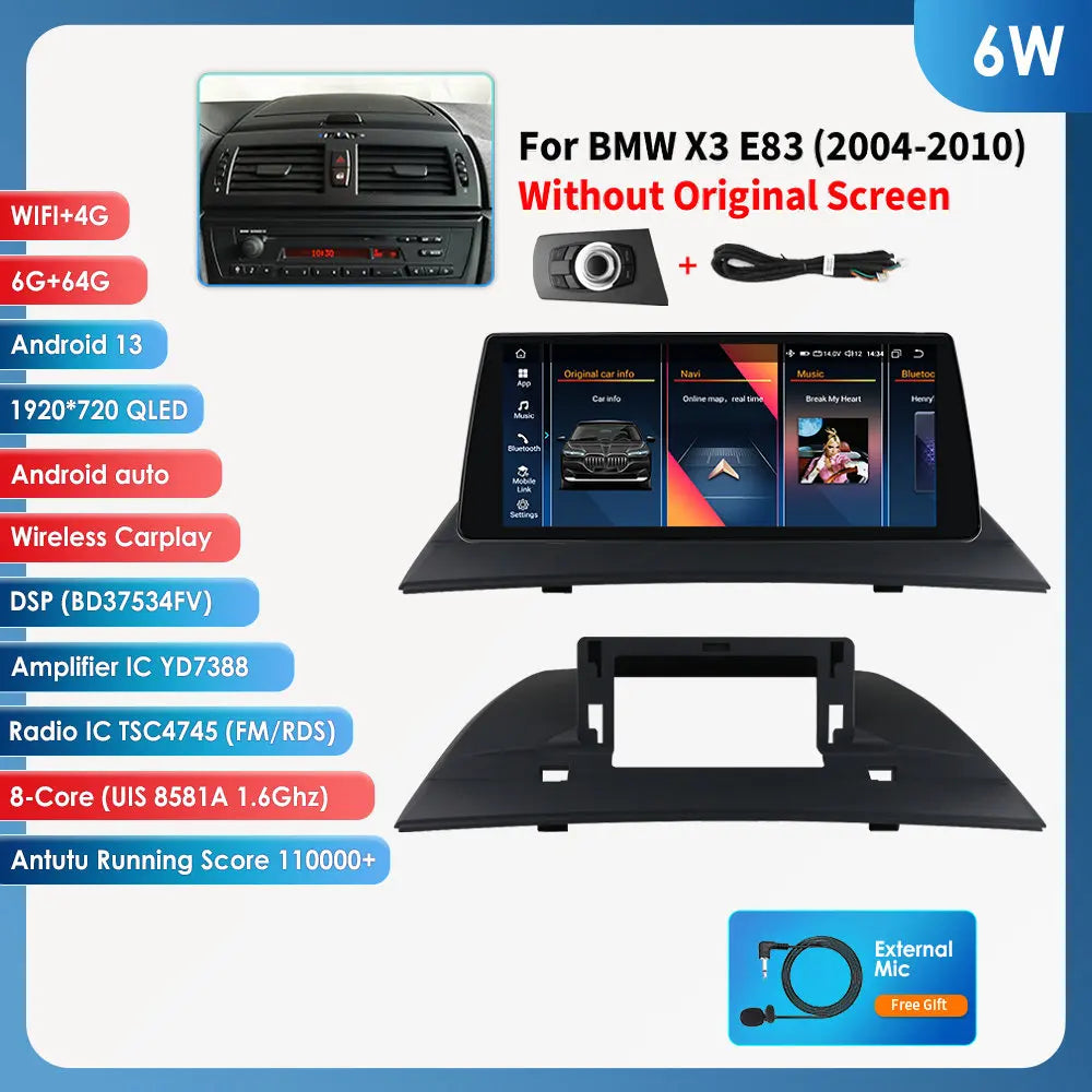 Autoradio – Auto Radio – Multimediaspeler – GPS Navigatie – Car Audio – 10,25 Inch Touchscreen – Android 13 Systeem – 6 GB RAM 64 GB Opslag