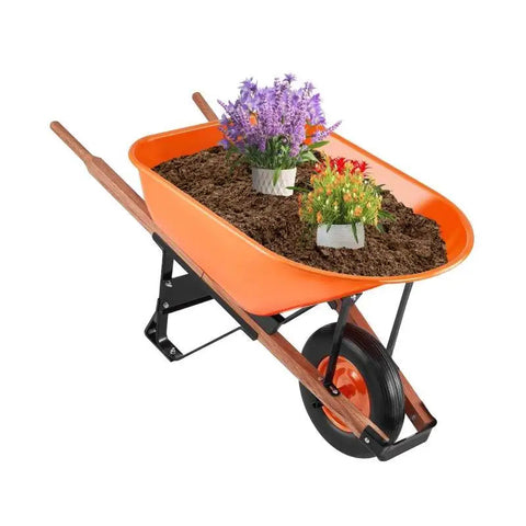 Kruiwagen - Kruiwagenwiel - Dumpkar Kruiwagen - met handvat & 16” brede rupswielen - voor boerderij - 2 wielen 5