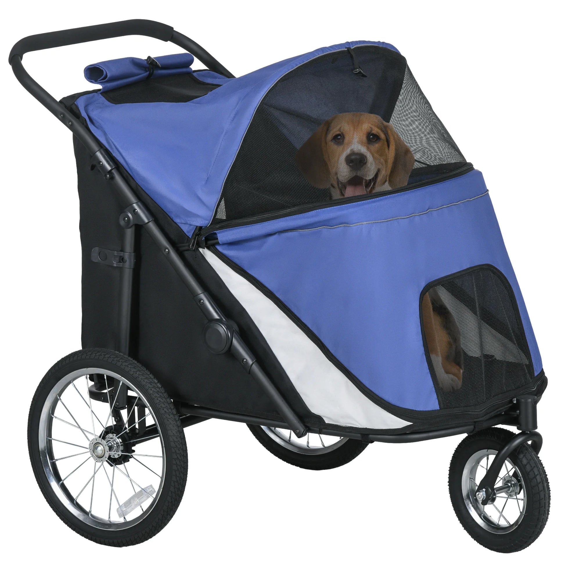 Hondenbuggy – Hondenwagen – Huisdierenwagen – Opvouwbare Buggy – Duwwagen – Ruim Design – Stalen Frame - QUORE