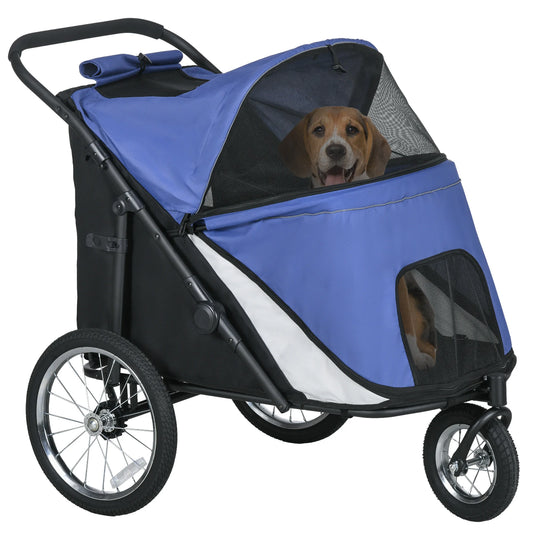 Hondenbuggy – Hondenwagen – Huisdierenwagen – Opvouwbare Buggy – Duwwagen – Ruim Design – Stalen Frame - QUORE