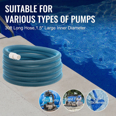 Zwembad slang - Zuigslang - Vacuumslang - 2.5 kg - Blauw - Zware Uitvoering