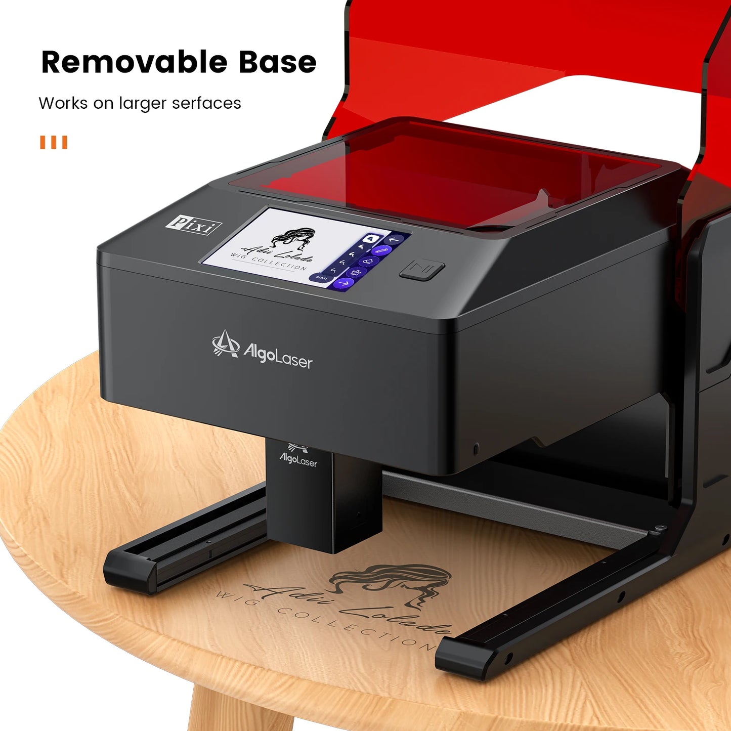 AlgoLaser PIXI Laser Engraver Machine Portable & Smart with 3.5" Touch Screen, Hand Drawing/Wireless/SD Card/Offline Engraving