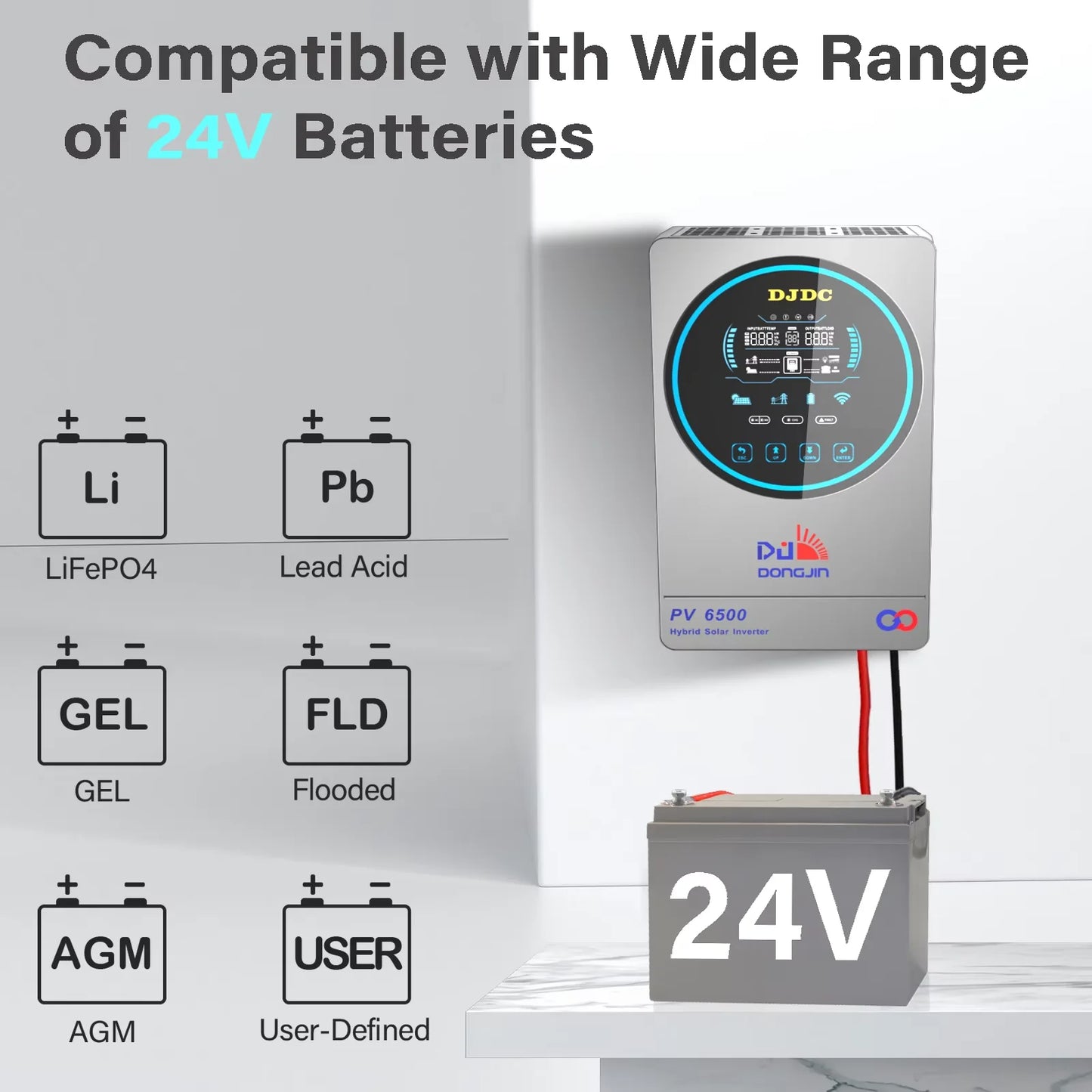Solaromvormer – Zonne-omvormer – Inverter – Zonne-energie Omvormer – Off-Grid Hybrid – 4500W Vermogen – MPPT 150A Laadregelaar – Pure Sinusgolf – Max PV 6200W - QUORE