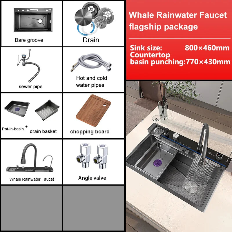 Roestvrijstalen Wasbak – Spoelbak – Wastafel – Keukenbak – Balkonbak – Compact Formaat 55x45x22 cm – RVS Mat Geborsteld Met Deksel