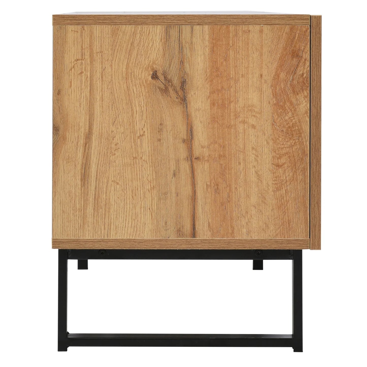 TV Meubel – TV Kast – TV Dressoir – Media Meubel – Lowboard – Modern Design Zwart Hout – Ruime Opbergruimte – Stevig MDF
